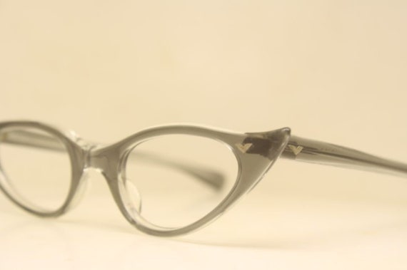 Small Vintage cat eye glasses gray cateye eyeglas… - image 1