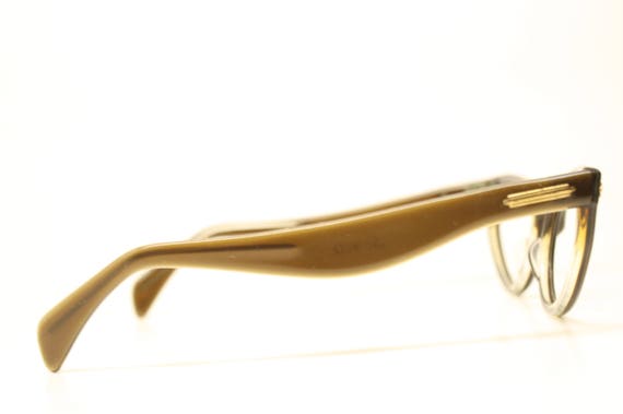 Unused Brown Vintage Cat Eye Eyeglasses Cateye Fr… - image 5
