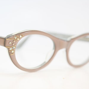 Mink Rhinestone cat eye glasses vintage cateye frames eyeglasses 1960s glasses