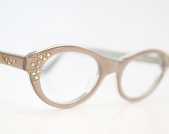 Rhinestone Cat Eye Glasses Vintage Cateye Frames 1950s - Etsy