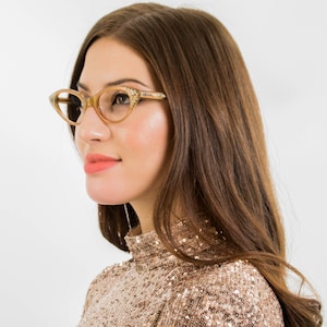 Rust Rhinestone cat eye glasses rhinestone cateye frames
