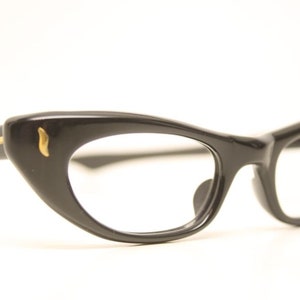 Small Black Vintage 50s Eyeglasses Unused Cat Eye Glasses
