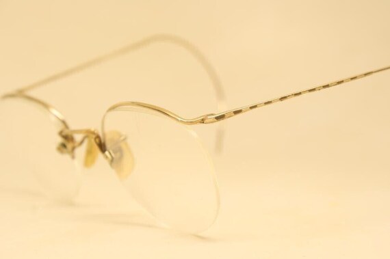 Antique Eyeglasses 44/20 Shuron 1/10 12k Semi Rimless