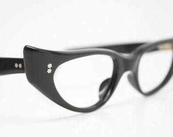 black cat eye glasses NOS vintage cat eye frames