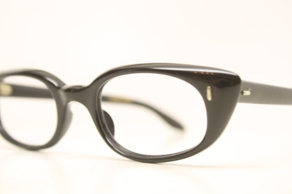 Black Cat Eye Glasses Cateye Eyeglasses NOS Vinta… - image 3