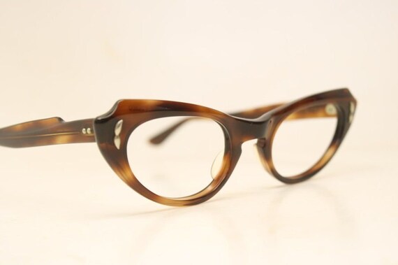 Unused Tortoise vintage cat eye eyeglasses - image 3