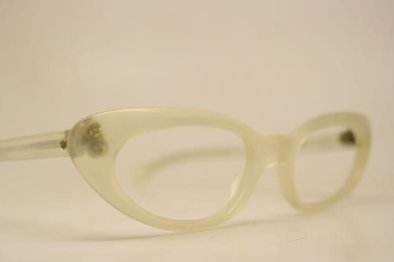 cat eye glasses white vintage cateye frames - image 1