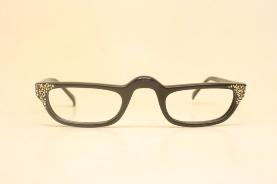 Vintage Cat Eye Glasses Black Small 1960s Glasses… - image 2