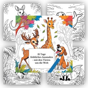 31 Tier Ausmalbilder für Kinder, Ausmalvorlagen Tiere, Malbuch PDF, Malvorlagen Ausdrucken, Ausmalbilder PDF, Ausmalvorlagen Kinder