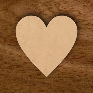 Heart Shapes (4.0 - 4.875 inch) 12pc - Choose a size. Laser cut MDF craft hearts, wooden blanks, heart blanks, DIY craft shapes