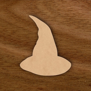 Witches Hat Silhouette Wood Shape, Halloween Craft Shape, Laser Cut Wooden Hat Shape, Paintable Wooden Cutout MDF Sign Blank For Crafting