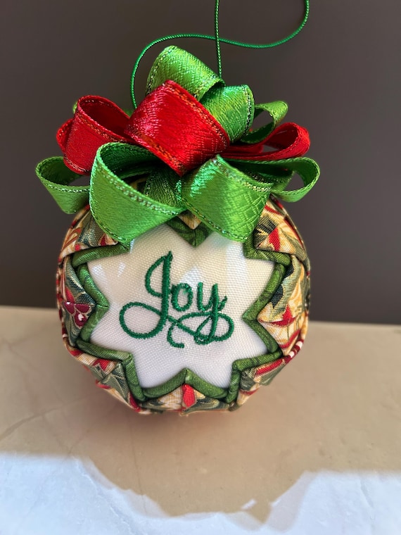 Embroidered Joy 3 inch ornament