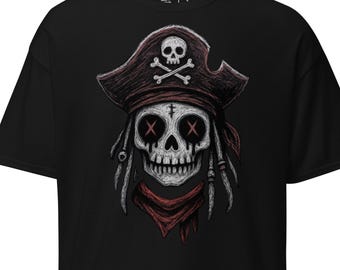 Koszulka z czaszką pirata Voodoo – koszulka z gotyckim horrorem pirackim