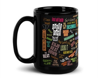 MUG collage Ren Song Titles – Ren Gill inspired Big Coffee Cup