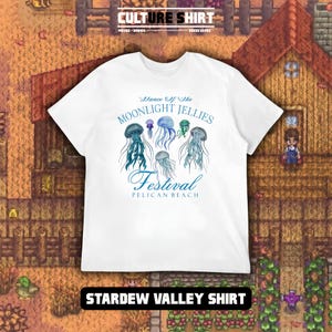 Pelican Town Stardew Valley T-Shirt: Moonlight Jellies Festival