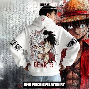 Gear 5 Luffy Hoodie : One Piece Anime Sweatshirt - Epic Transformation Hoodie - Manga Streetwear