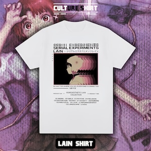 Serial Experiments Lain T-Shirt: 90s Anime Manga, Glitch Art Design