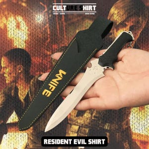 Handcrafted Krauser Knife Replica : 7 inch. (18 cm) - Resident Evil Jack Krauser Cosplay Prop Blunt Blade -  Video game costume - Gamer gift
