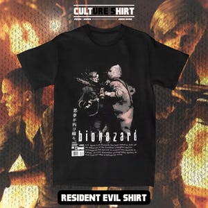 Resident Evil Shirt Unisex - Biohazard Resident Evil Vintage Horror Shirt - Leon Kennedy Graphic Tee - Retro Game T-Shirt - Gamer Gift Tee