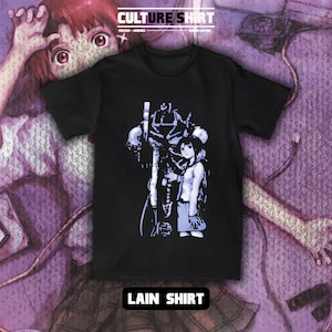 Lain Anime T-Shirt: 90s Cyberpunk Manga Fan Art
