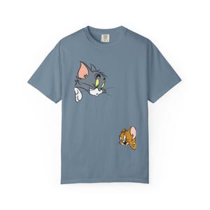 Camiseta unisex vintage de Tom y Jerry, diseño de dibujos animados, regalo para amantes del cine, ropa informal divertida, corte holgado.