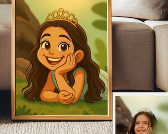 Benutzerdefiniertes digitales Porträt von Ihrem Foto | Verwandeln Sie Ihr Foto in ein digitales druckbares Geschenk - Wandkunst für Paare, Kinder, Haustiere | Digitale Kunst, Art