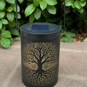 Tree of Life Solar Lantern: Weatherproof Garden Decor