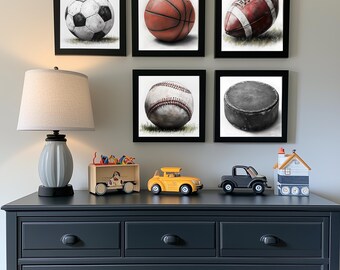 Sport Kunst für Schlafzimmer Kunst Baseball Bild für Kinderzimmer Wandkunst Sport Poster für Jungen Kunst Fußballkunst Basketball Kunst Lustige Kunst für Jungen