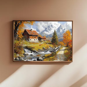 Mountain Painting For Home Decor For Living Room Art Landscape Painting Nature Art For Wall Art Mountain Art For Cabin Art Nature Painting