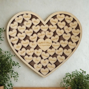 Personalized Wedding Guest Book Alternative: Heart Puzzle, Unique Sign-In Board
