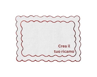 Tovaglietta Personalizzata con Nome Ricamato | Tovaglietta Americana per Colazione | Cotone Antimacchia | Idea Regalo Casa San Valentino