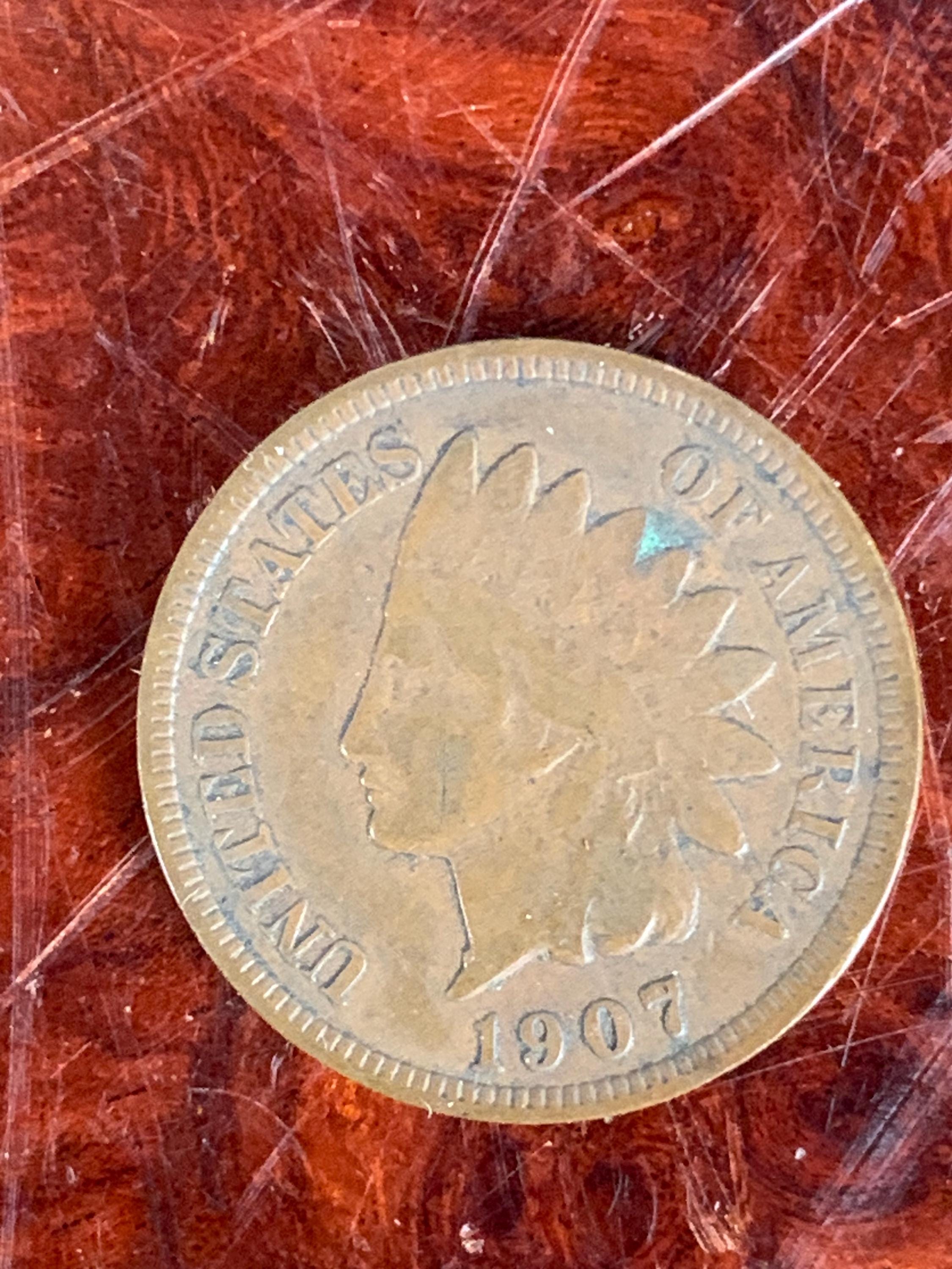 1907年アメリカ合衆国1セント硬貨、ミントマークなし - Etsy 日本