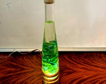 Wine Bottle and Glass Bead Night Light
