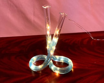Swirling Glass Pipette Fairy Light and Incense Holder