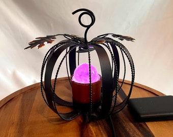 7" Meditation Lantern Light - Metal  Pumpkin with Glass Ball, Relaxing Breathing Lamp for Mindfulness