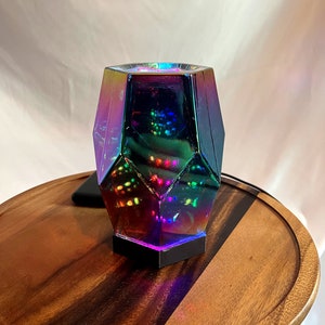 7&quot; Meditation Lantern Light - Hexagon Rainbow Infinity Mirror, Relaxing Breathing Lamp for Mindfulness