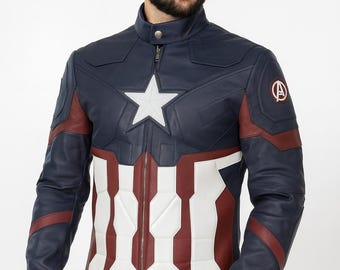Chris Evans Embroidered Captain Cosplay Civil War America Cosplay Jacket for Men's