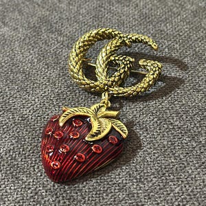 Gucci Strawberry Brooch - Etsy