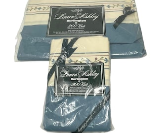 Laura Ashley for Burlington Twin Flat Sheet Matching Pillowcases New Old Stock