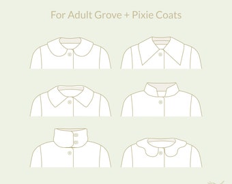 Collar Add-on for adult Grove + Pixie Coats ~ Digital Pattern