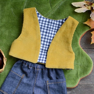 Classic Cloth Doll Clothes - Reversible Vest - Digital PDF Sewing Pattern