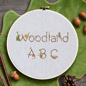 Woodland Alphabet Embroidery - Digital Pattern + Video Class