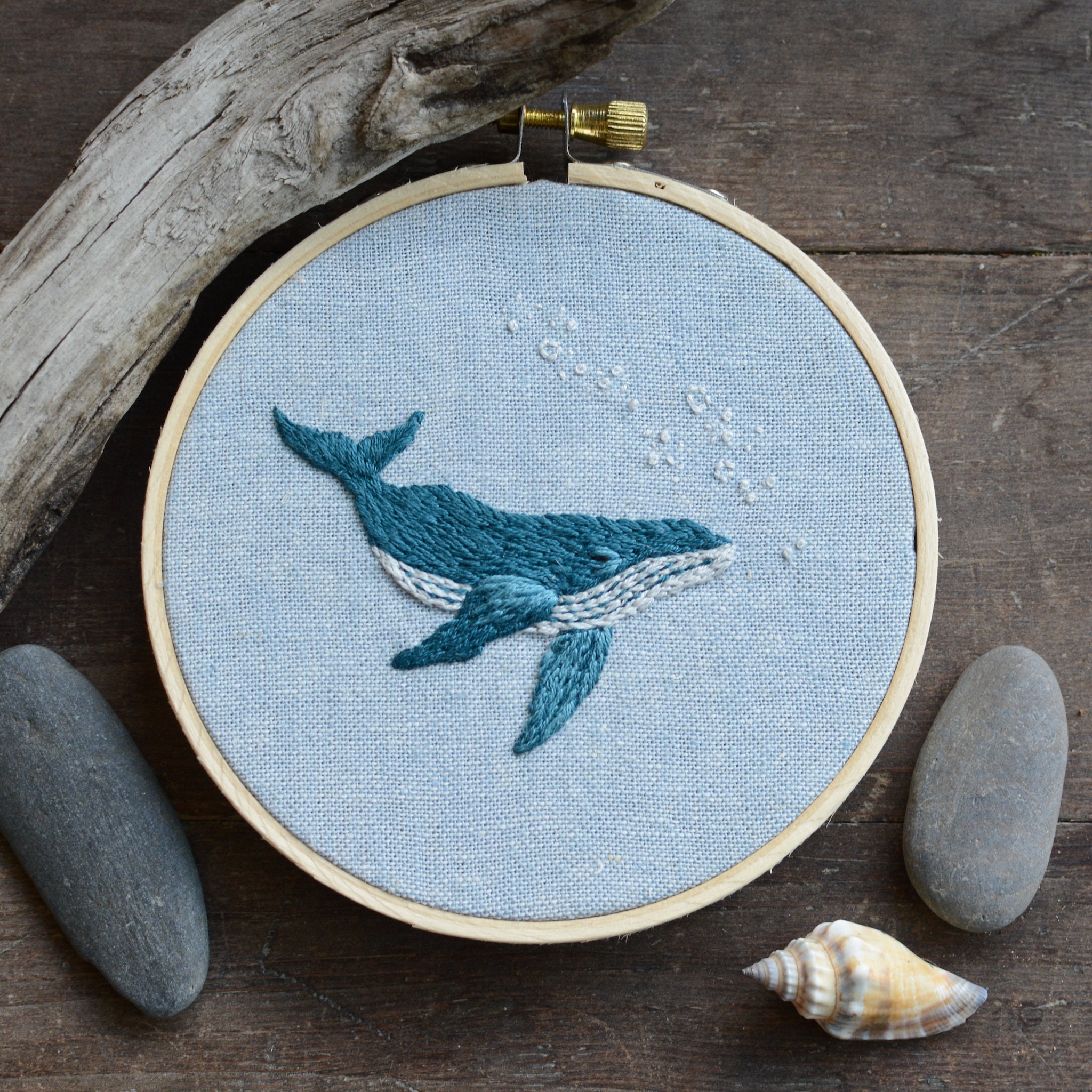 クジラコレクション - ザトウクジラの刺繍パターン - デジタルPDF縫製