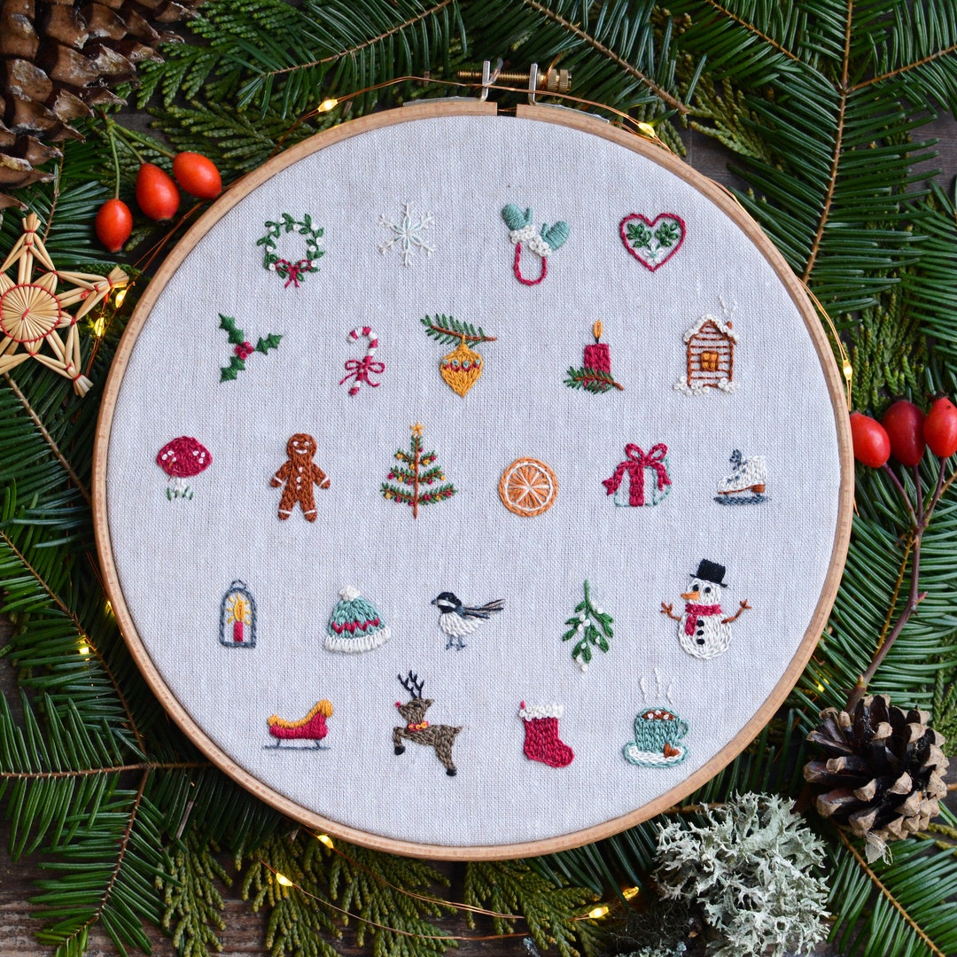 Christmas Mini Embroideries - Northern - Digital PDF Sewing Pattern ...