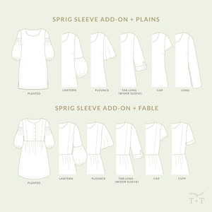 Sprig Sleeve Add-on for Fable + Plains Dresses - Women/Curved Fit - Sizes 0-22 - Digital PDF Sewing Pattern + Video Class