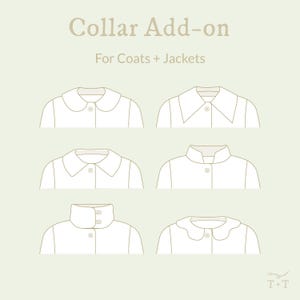 Collar Add-on for T+T Coats and Jackets ~ Digital PDF Sewing Pattern