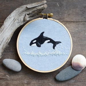 Whale Collection Orca Embroidery Pattern Digital Pattern Video Class image 1