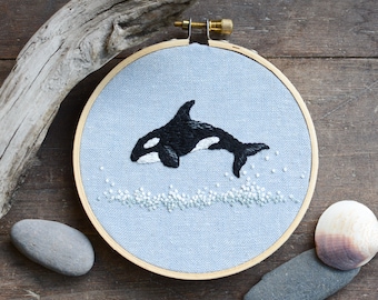 Whale Collection - Orca Embroidery Pattern - Digital Pattern + Video Class