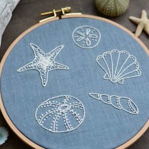 Seashells Embroidery - Digital PDF Sewing Pattern + Video Class - Etsy
