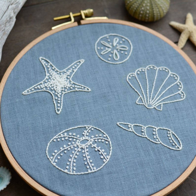 Seashells Embroidery - Digital PDF Sewing Pattern + Video Class - Etsy